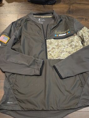 Miami Dolphins Salute To Service On Field Quarter Zip Nike Sz Large